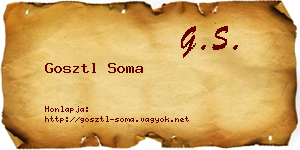 Gosztl Soma névjegykártya